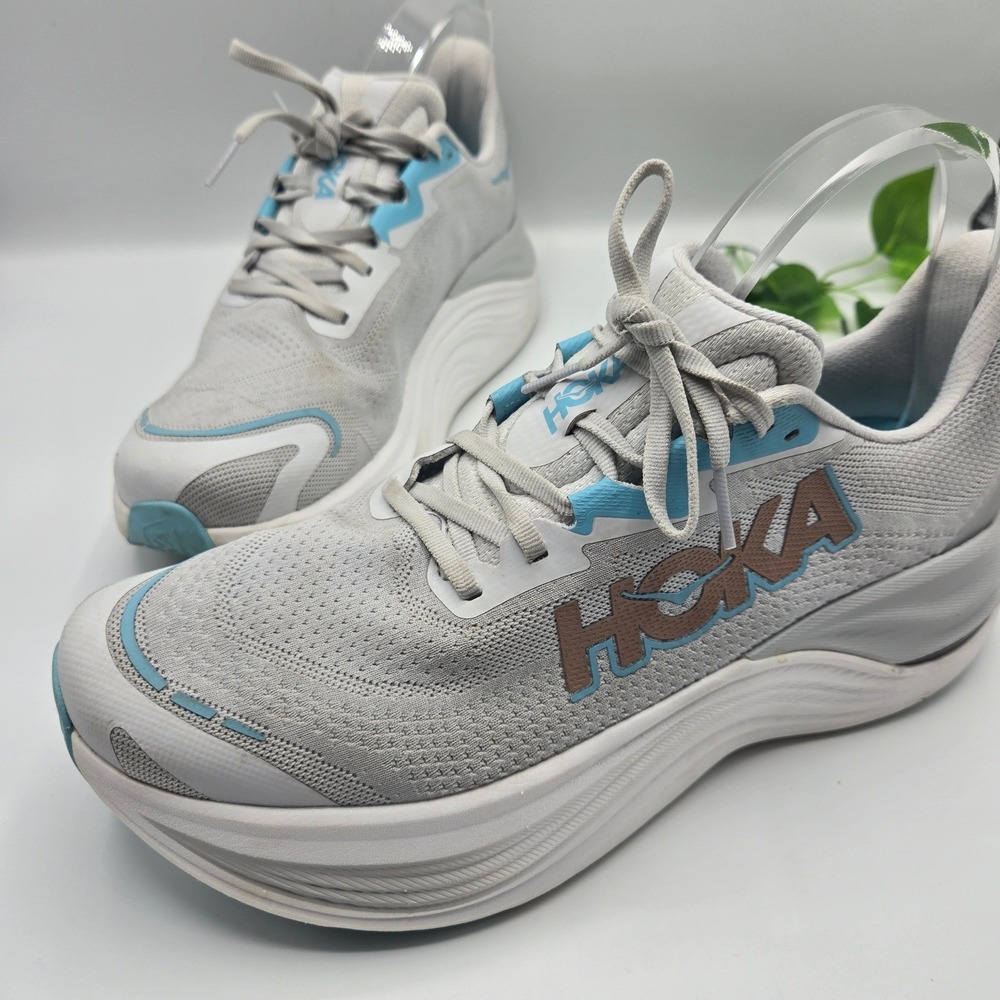 Hoka One One Skyward X Running Sneakers Cosmic Grey Aqua Carbon Plate MENS 11